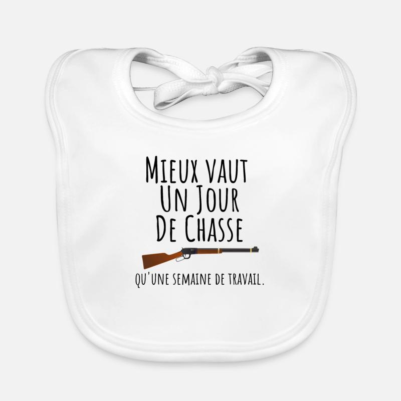 Cadeau chasse - message drôle pour chasseur Bavoir bio Bébé