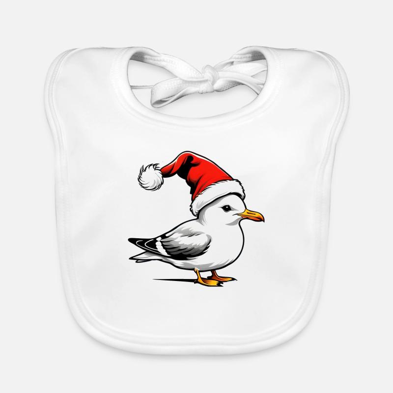 Mouette de Noël avec chapeau Bavoir bio Bébé