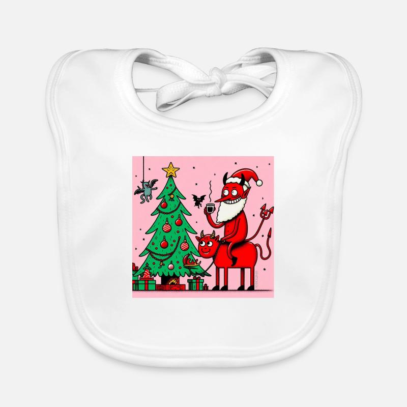 Devil Christmas Cartoon Organic Baby Bibs