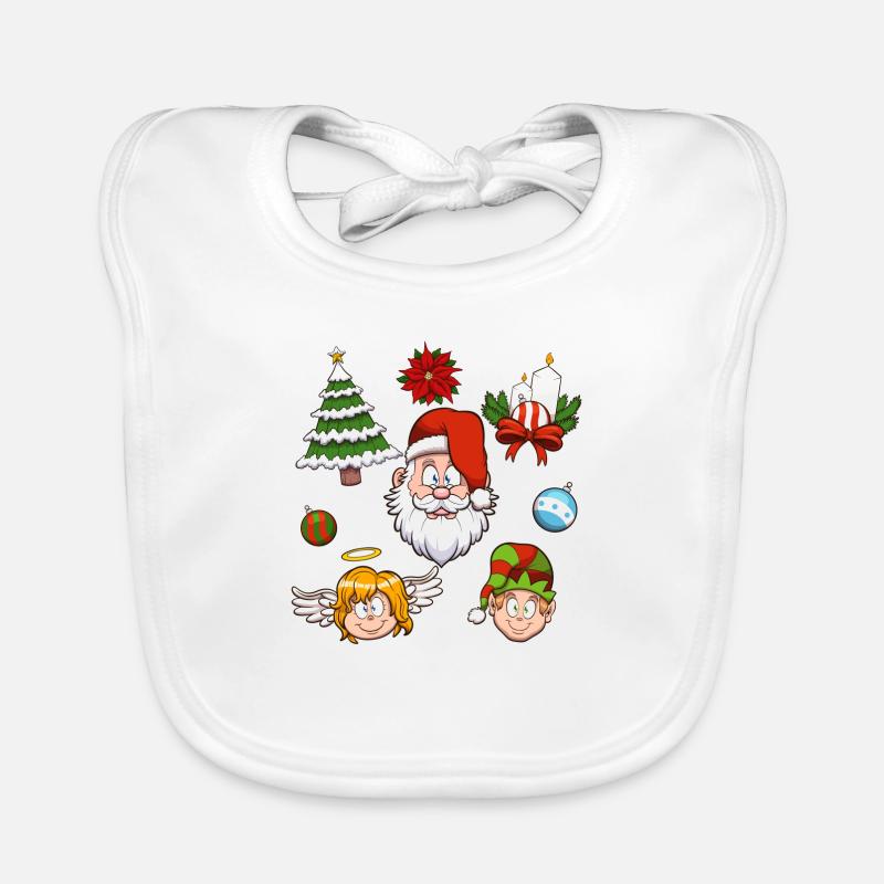 Weihnachtliche Elemente Baby Bio-Lätzchen