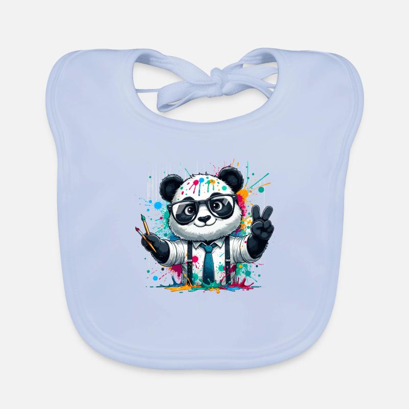 Farbenfroher Panda Baby Bio-Lätzchen