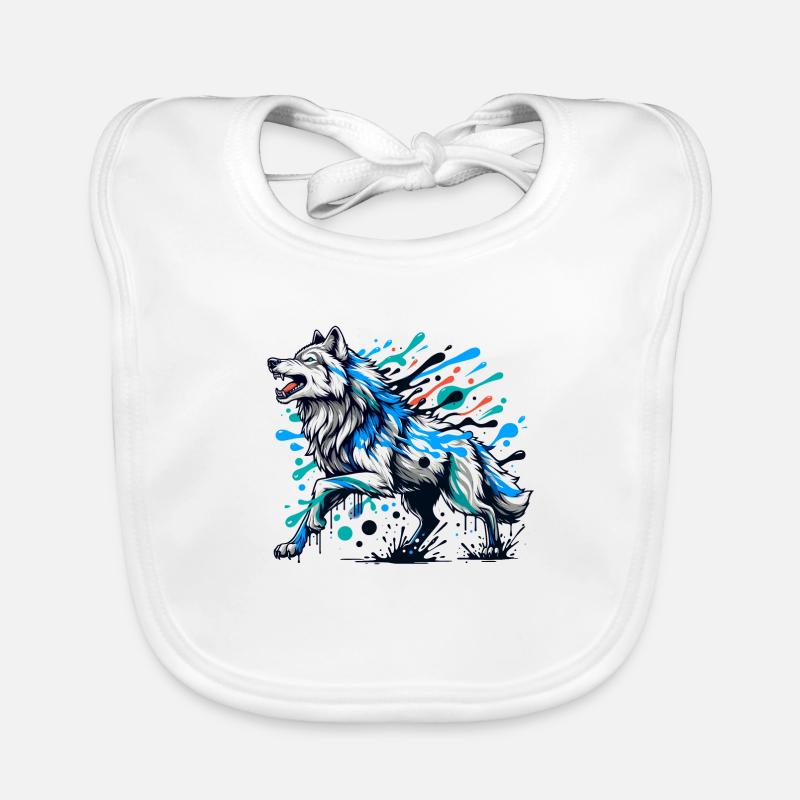 Wunderschöner Wolf Baby Bio-Lätzchen
