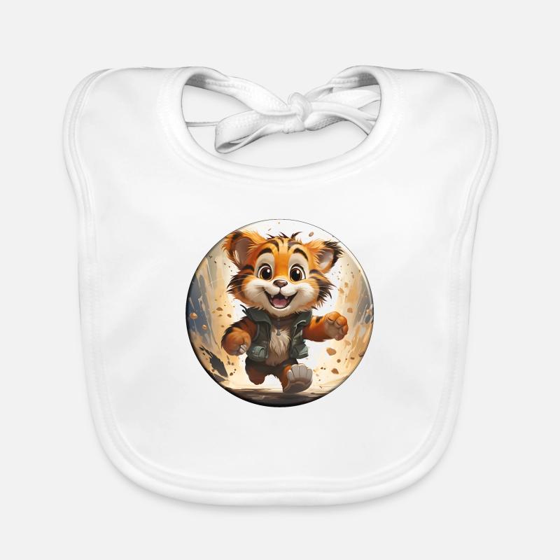 Funny tiger on two legs Organic Baby Bibs