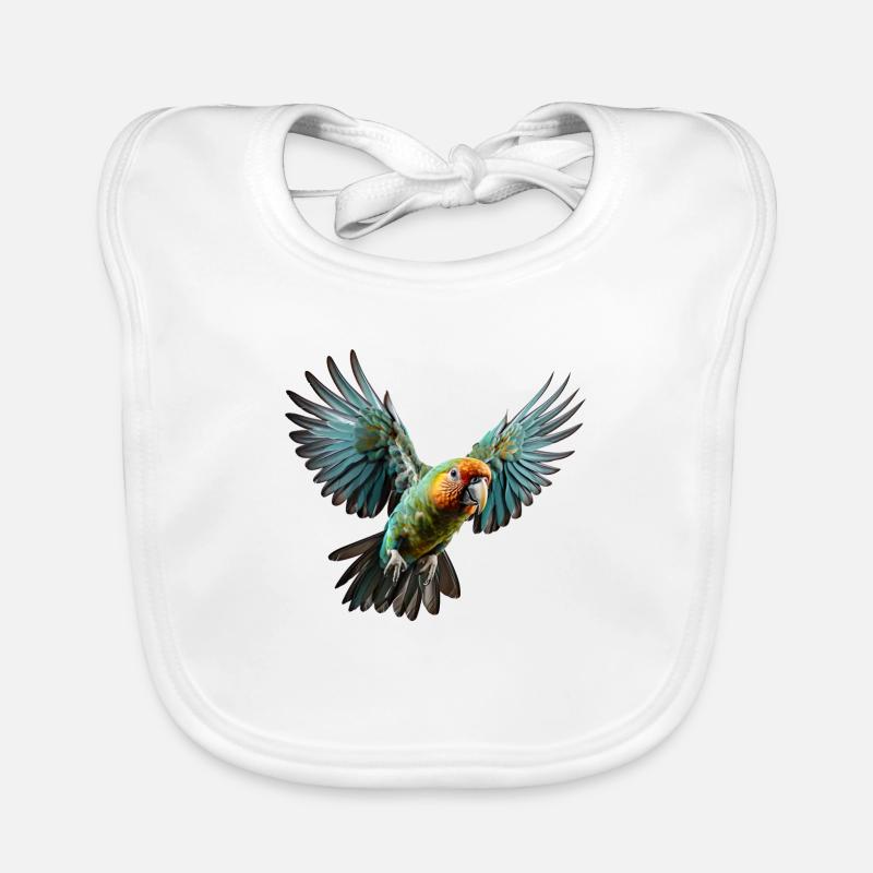 Parrot approaching for landing Organic Baby Bibs