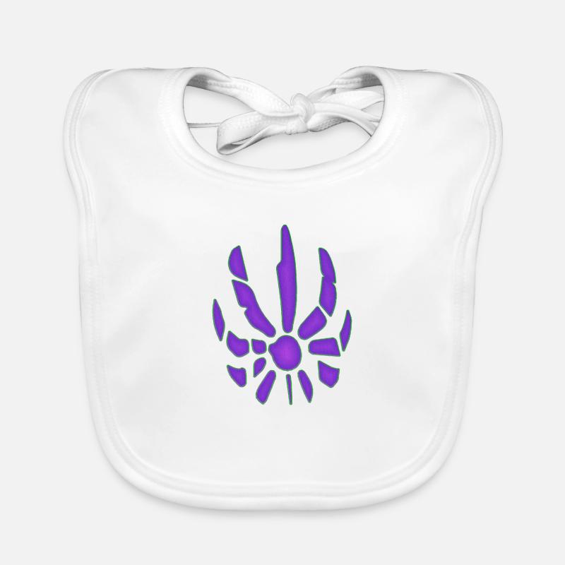 Paintball logo, purple embroyded fire ball Organic Baby Bibs