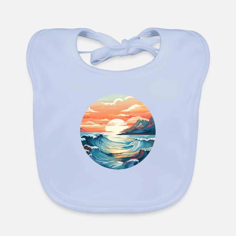 Vagues de la mer Bavoir bio Bébé