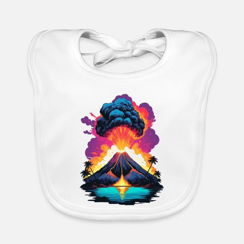 Volcano Eruption Organic Baby Bibs