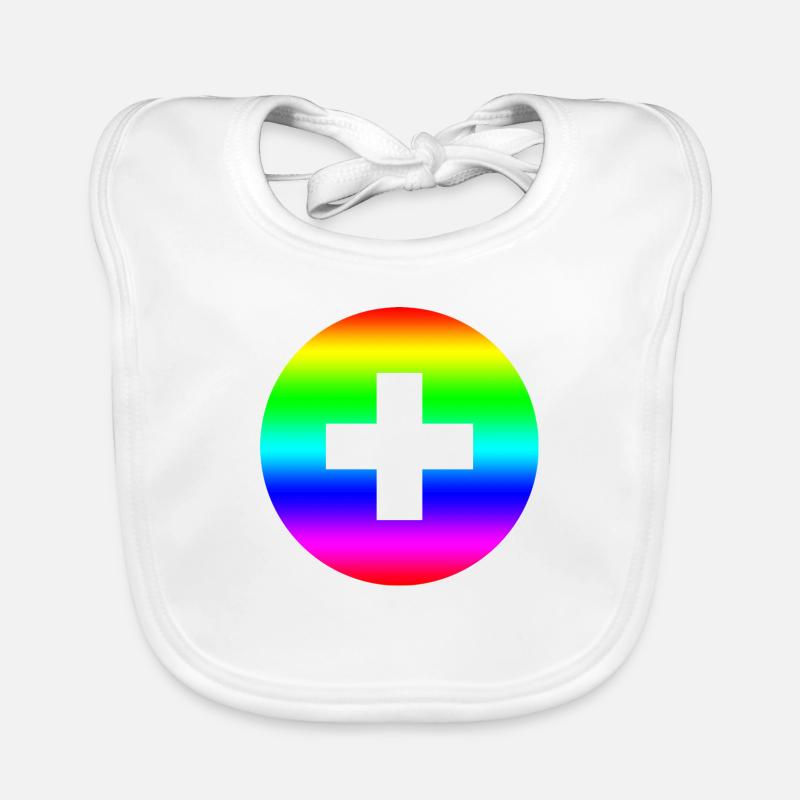 Runder Regenbogen plus Kreuz Baby Bio-Lätzchen