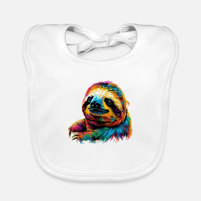 Faultier-Pop-Art Baby Bio-Lätzchen