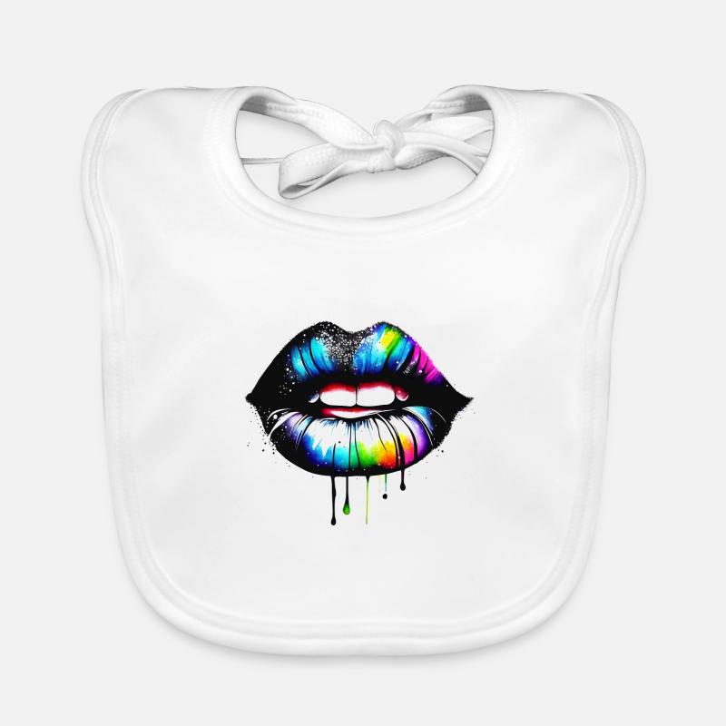lips colorful Baby Bio-Lätzchen