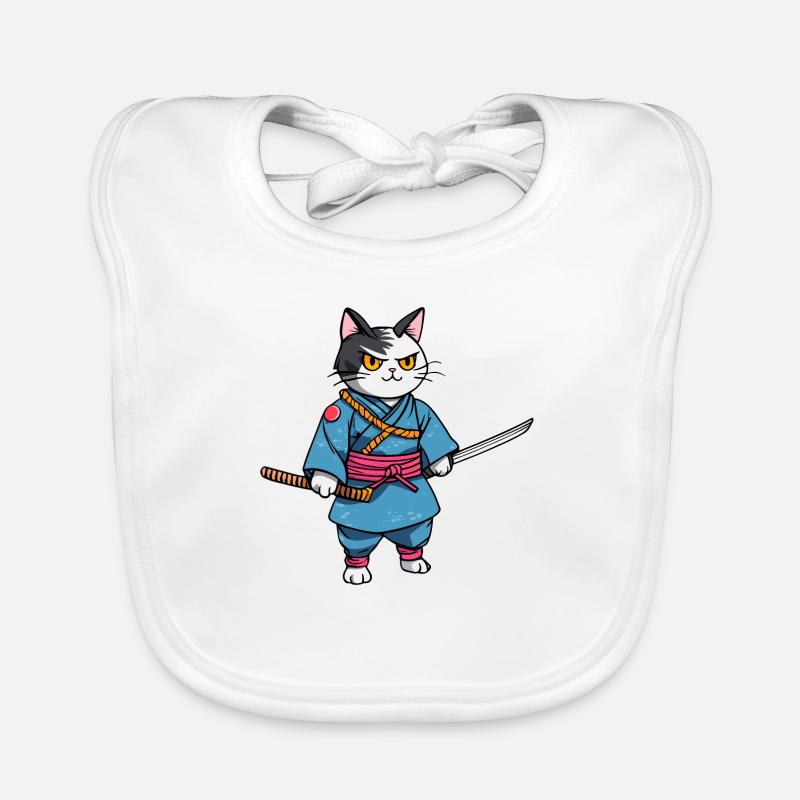 Samurai-Katze #43 Baby Bio-Lätzchen