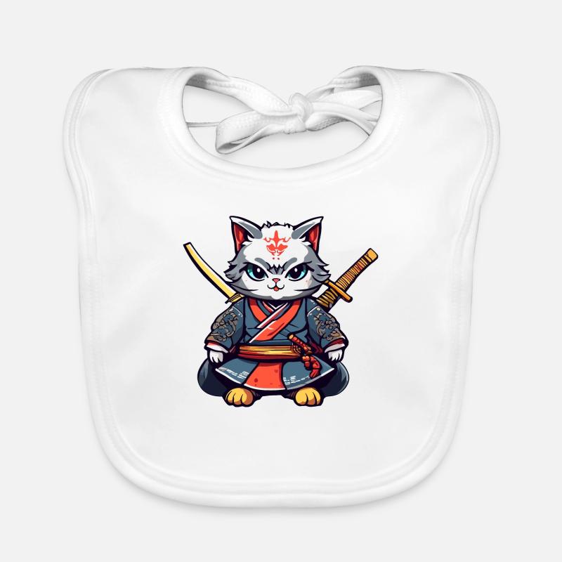 Samurai-Katze #40 Baby Bio-Lätzchen