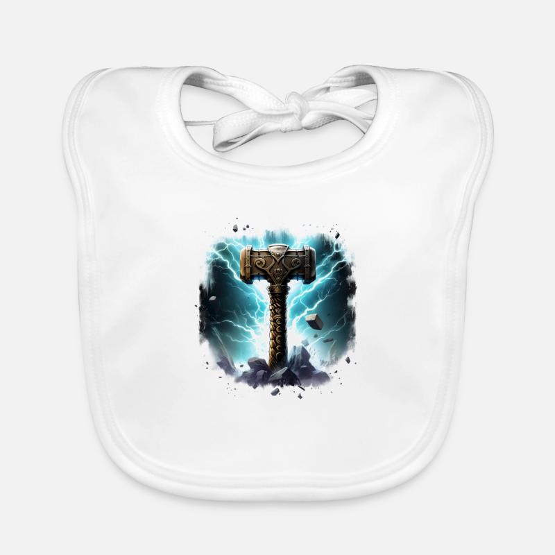 Marteau de Thor Myolnir Bavoir bio Bébé