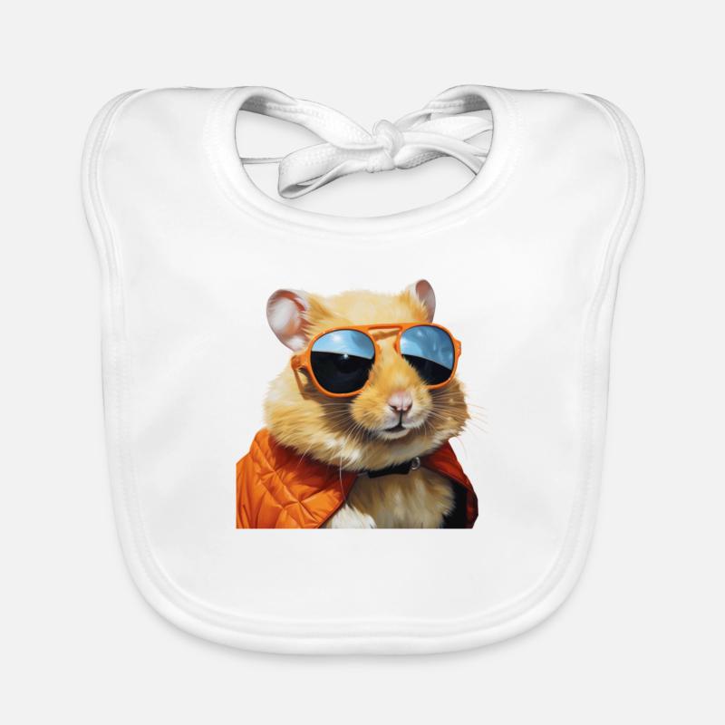 Hamster mit brille, flirt, lustiger hamster Baby Bio-Lätzchen