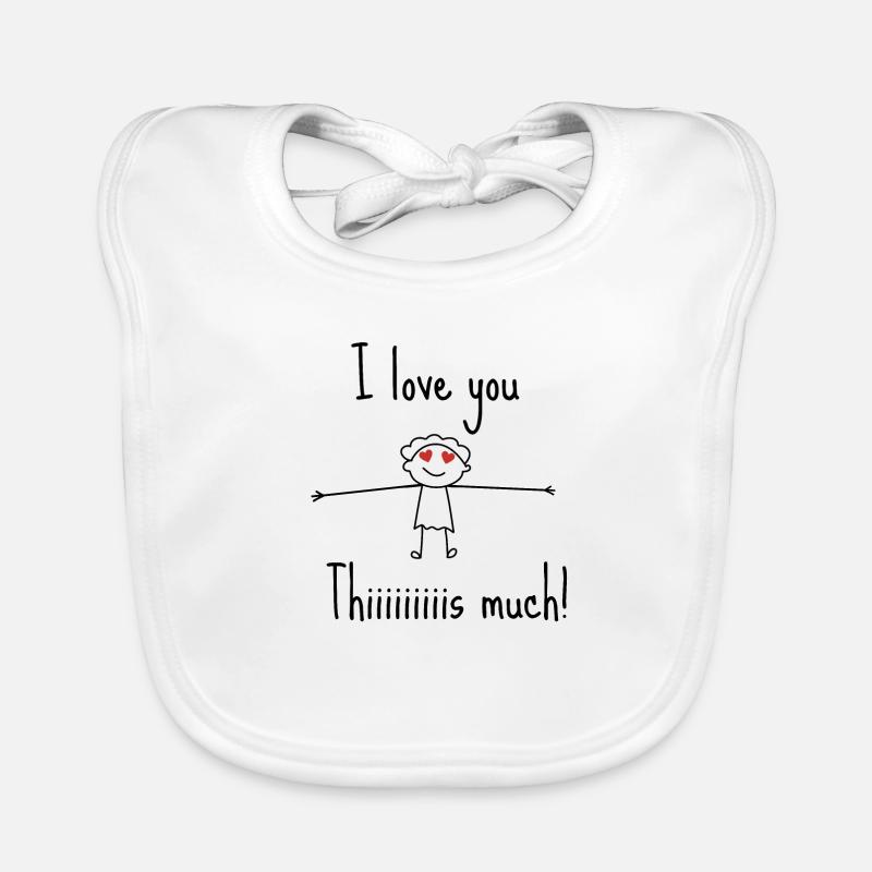 Ich liebe dich so sehr - Geschenkidee zum Valentinstag Baby Bio-Lätzchen