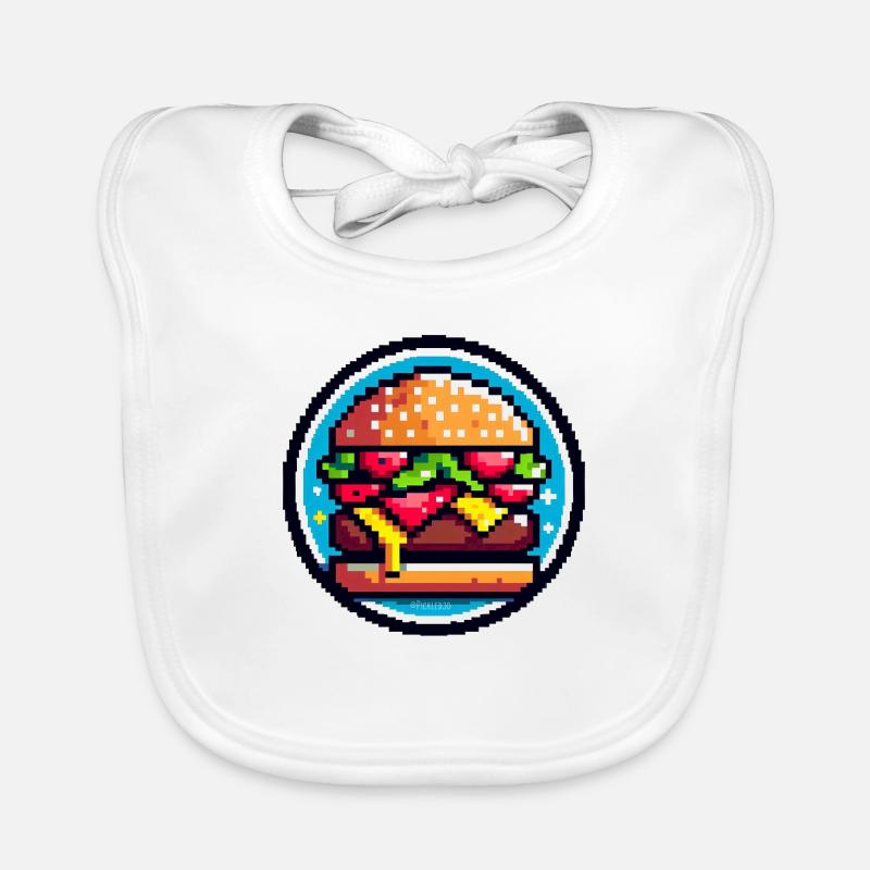 Pixel Retro Burger Baby Bio-Lätzchen