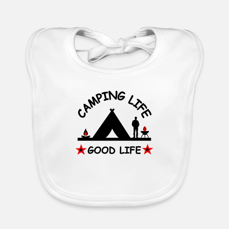 Camping - Baby Bio-Lätzchen - Weiß