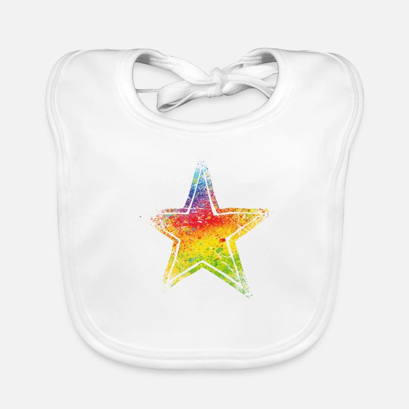 star drawn path cmyk rainbow masked turned Baby Bio-Lätzchen