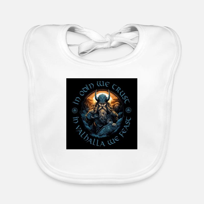 IN ODIN WE TRUST – IN VALHALLA WE FEAST / Wikinger Baby Bio-Lätzchen