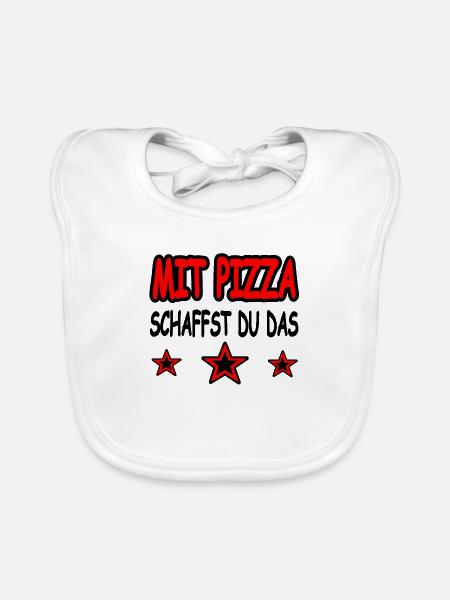 Pizza - Baby Bio-Lätzchen - Weiß