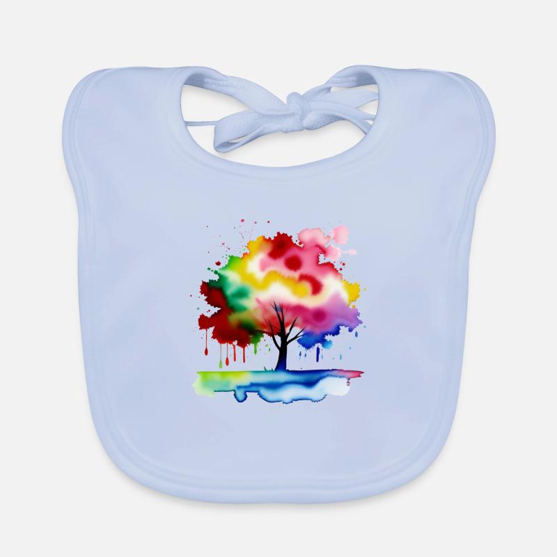 Baum - Farbspritzer Baby Bio-Lätzchen