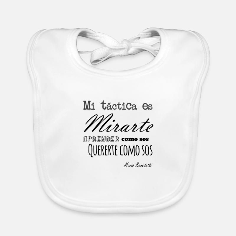 Mario Benedetti - white background Organic Baby Bibs