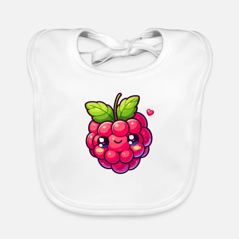 Raspberry - Heart Organic Baby Bibs