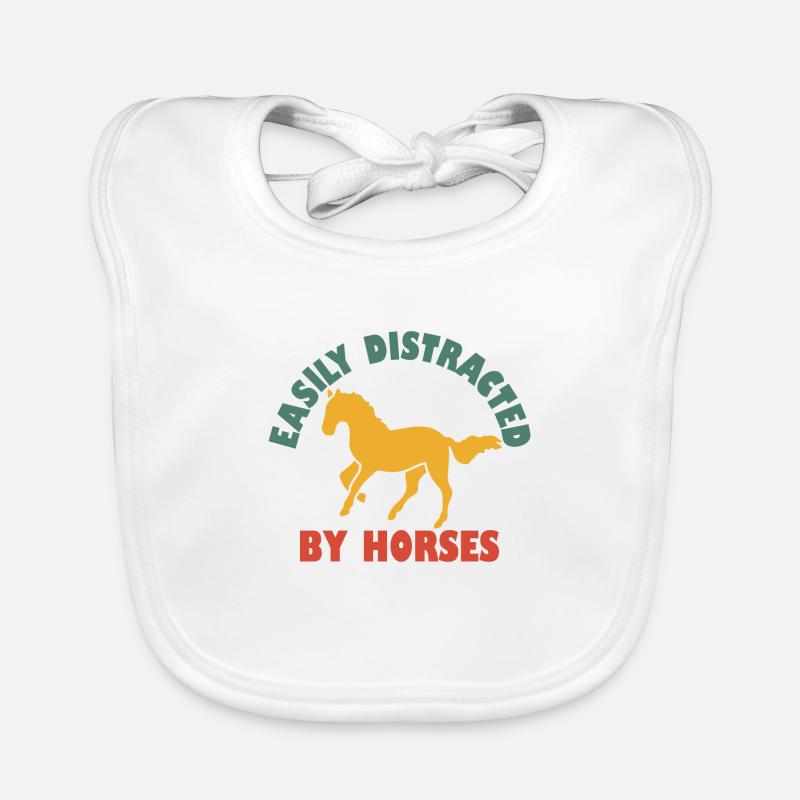 Facilement distrait par les chevaux Bavoir bio Bébé