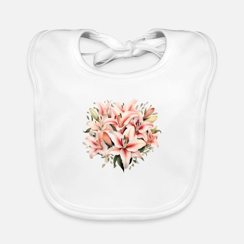 Bouquet de lys Bavoir bio Bébé