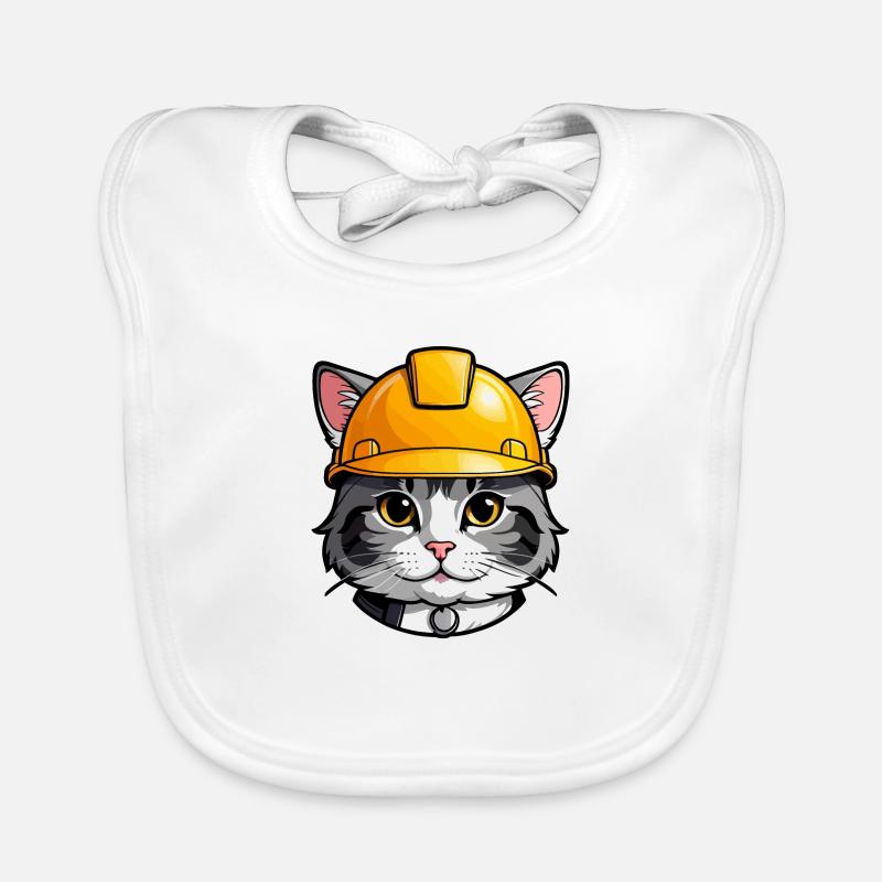 Hardworking Cat Organic Baby Bibs