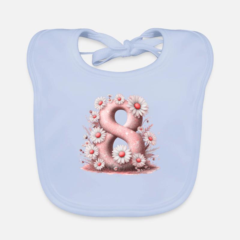 No. 8 eit digital background number vector sign tal Organic Baby Bibs