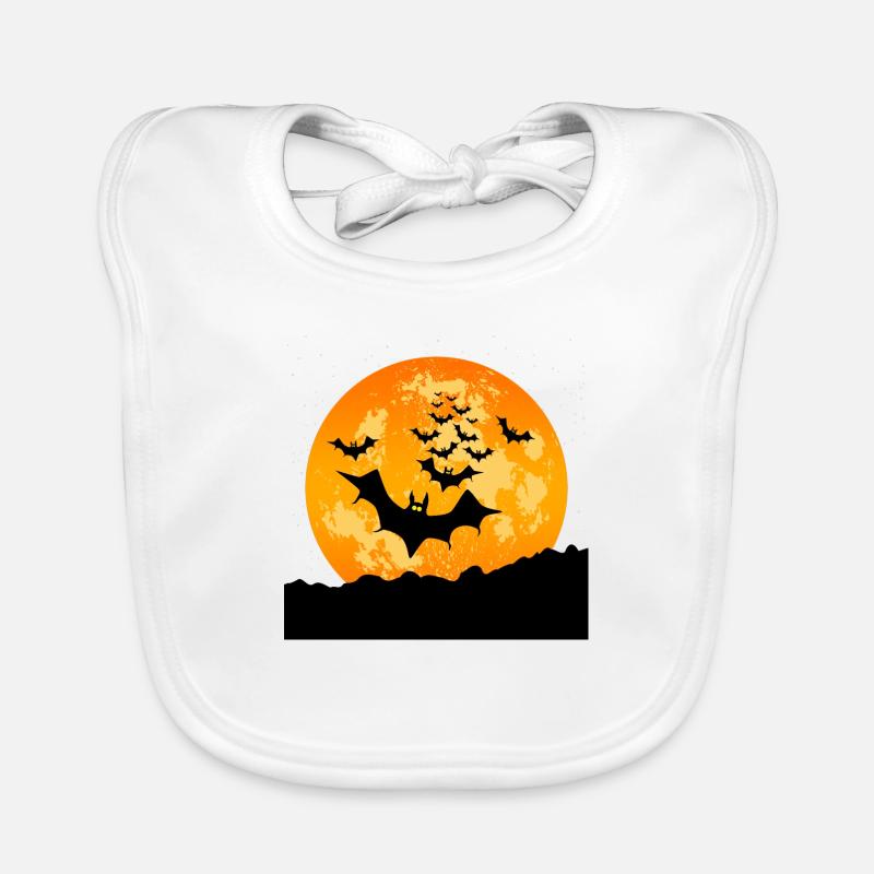 Halloween flying bats Organic Baby Bibs