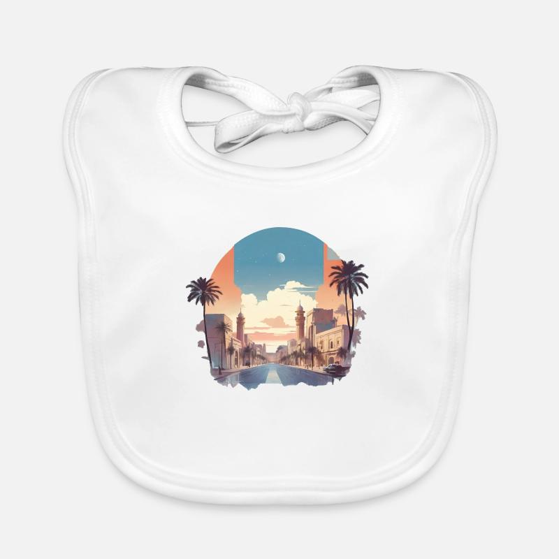 Minimalistisches Design einer arabischen Stadt Baby Bio-Lätzchen