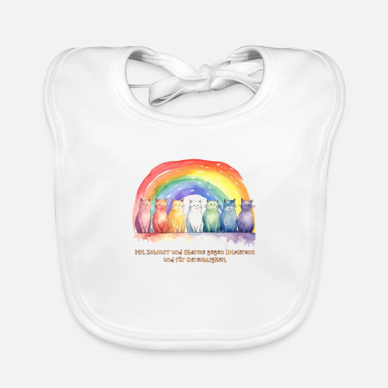 Mimikama Regenbogen Katzen Baby Bio-Lätzchen