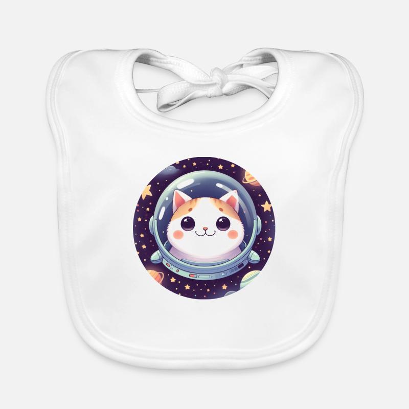 Espace, Chat, Astronaute Bavoir bio Bébé