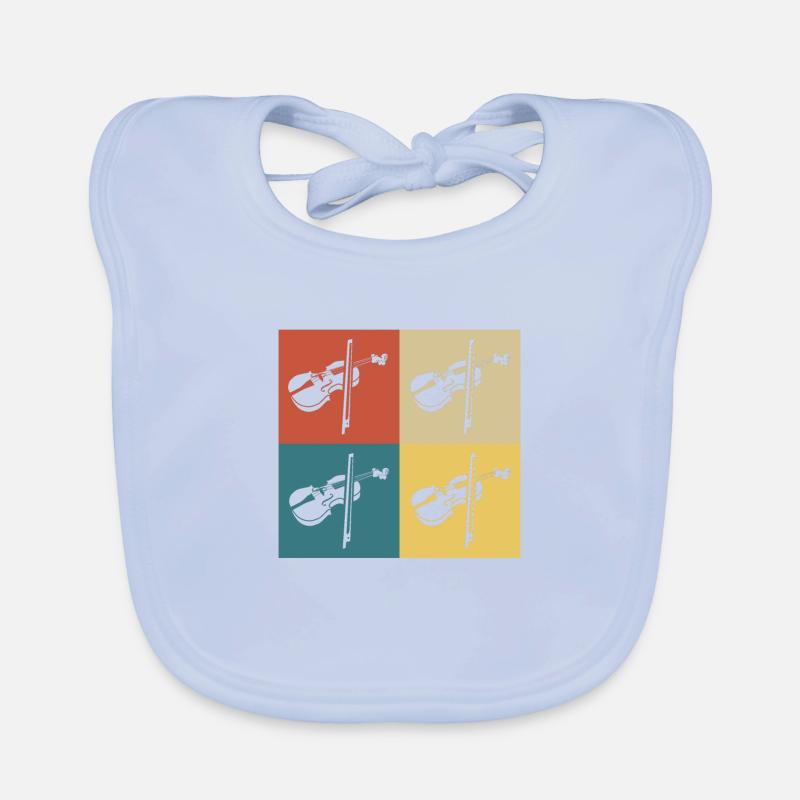Retro Vintage Violin Organic Baby Bibs