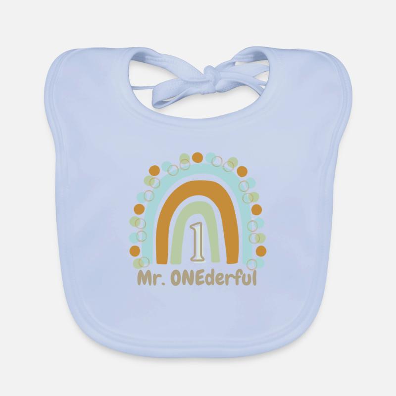 Mr. ONEderful 1.Geburtstag Regenbogen Baby Bio-Lätzchen