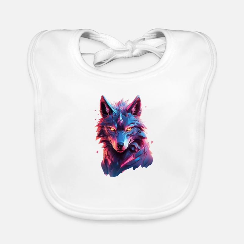 Wolf - Baby Bio-Lätzchen - Weiß