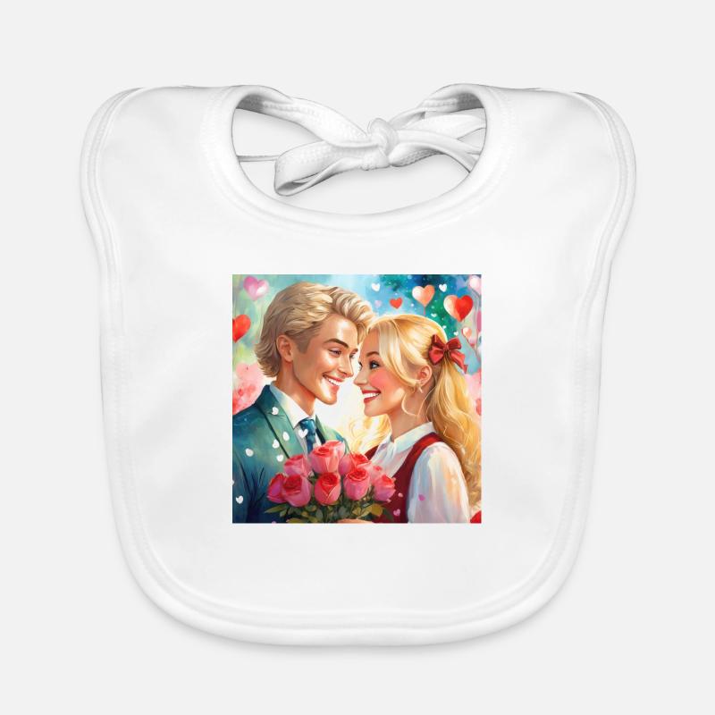C’est agréable d’être amoureux - Bavoir bio Bébé - blanc