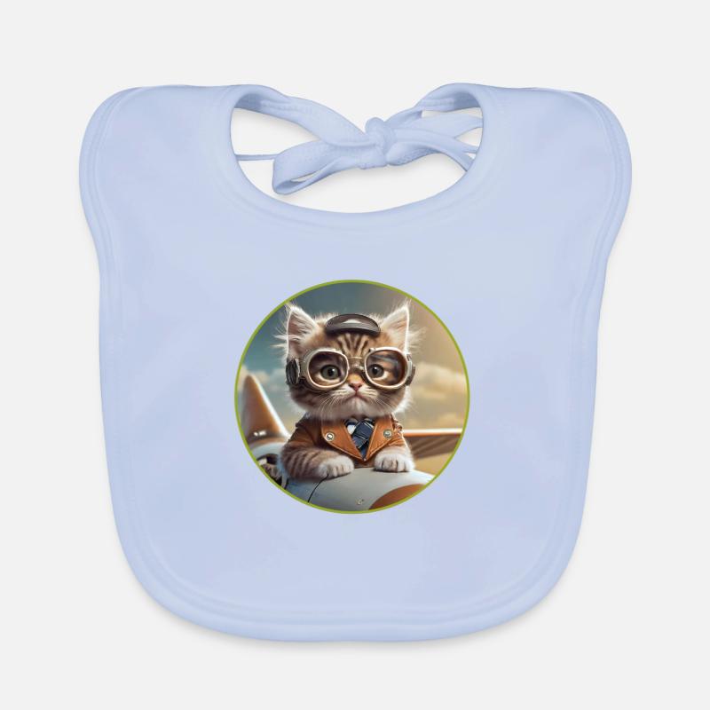 Pilot Kitten Organic Baby Bibs