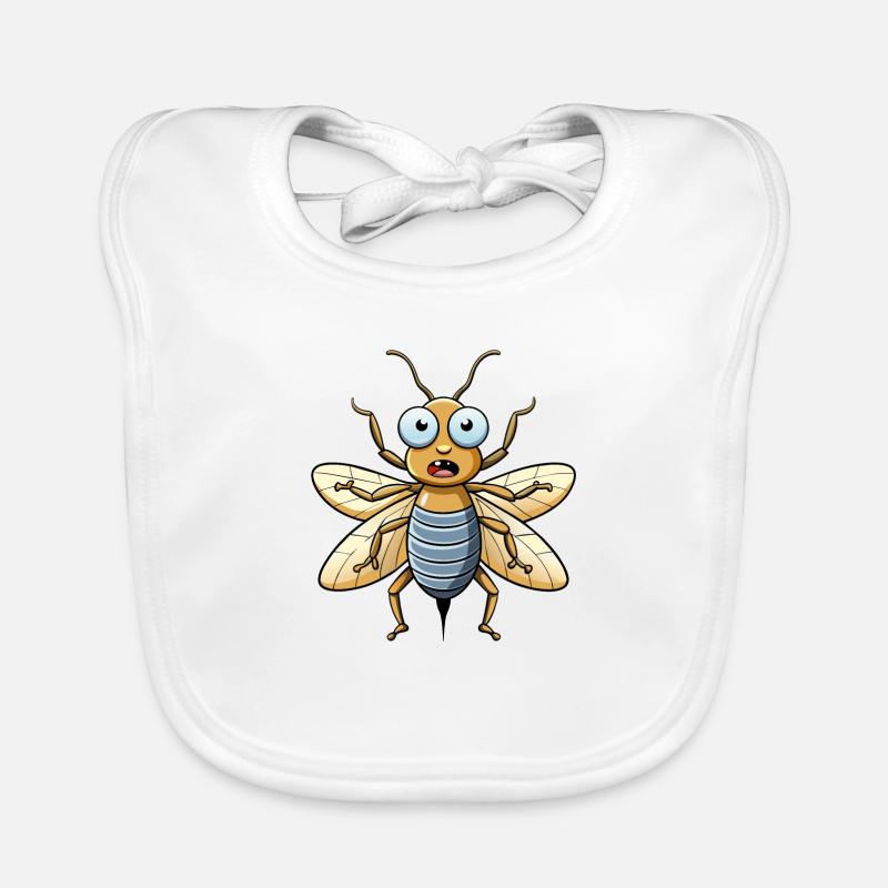Insecte effrayé se recroqueviller dans la peur - dessin animé Bavoir bio Bébé