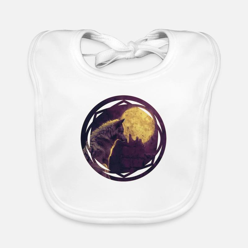 Wolf and the Celtic Moon Organic Baby Bibs