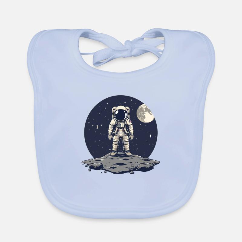 Fond de lune d’astéroïde frontal d’astronaute Bavoir bio Bébé