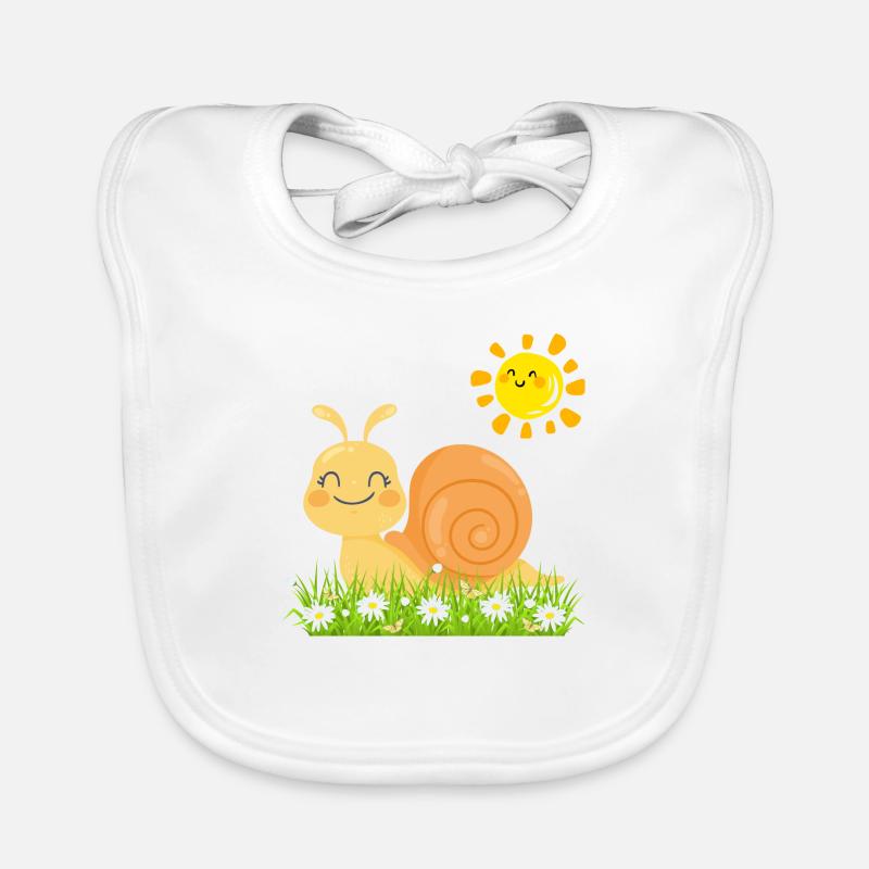 ESCARGOT RADIENT - Bavoir bio Bébé - blanc