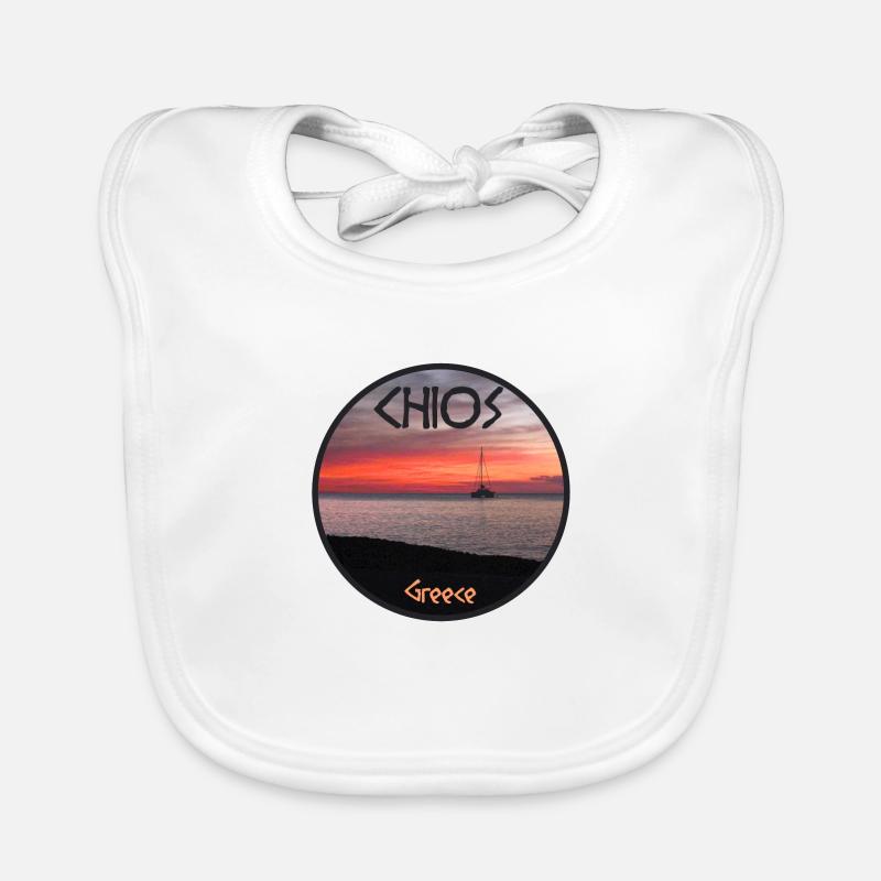 Chios, Grèce, Coucher De Soleil Bavoir bio Bébé