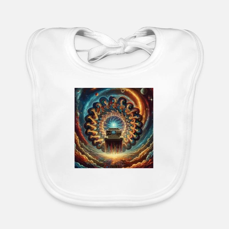 Cosmic Retro Computer Artwork Organic Baby Bibs