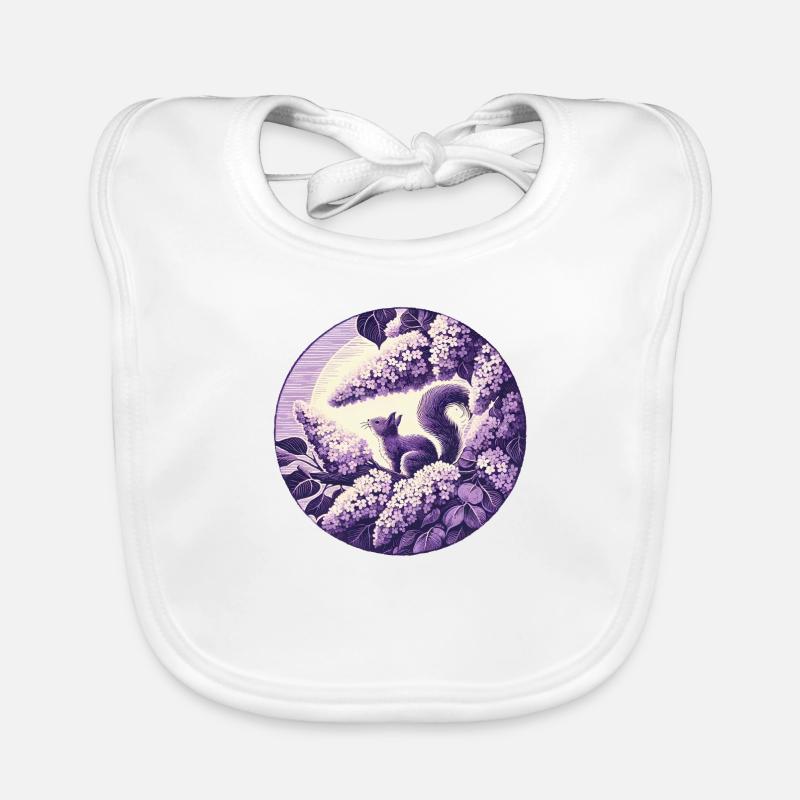 Art de l’écureuil lilas Bavoir bio Bébé
