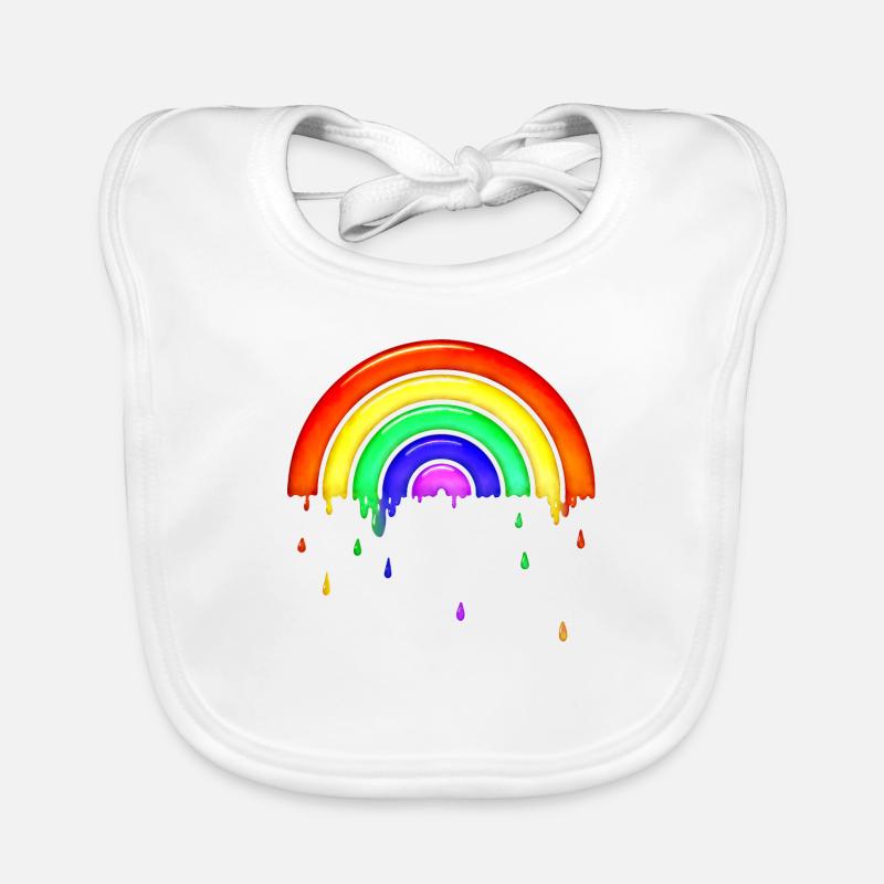 Gläserner retro Regenbogen Baby Bio-Lätzchen