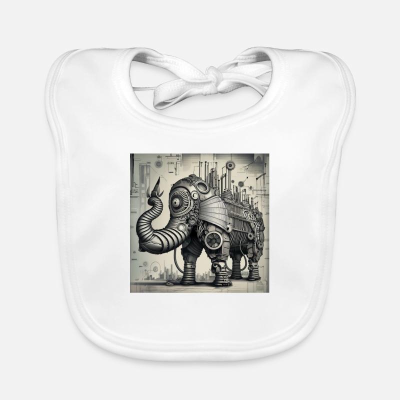 Cyberpunk Steampunk Cyborg-Stil Elefant Baby Bio-Lätzchen