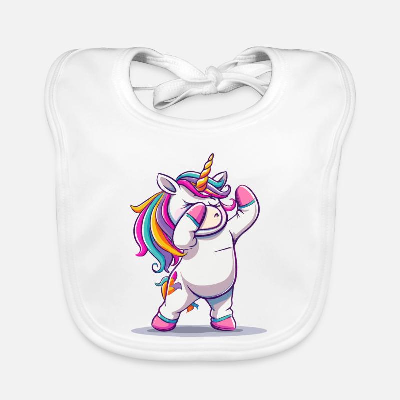 Regenbogen Dab Einhorn Baby Bio-Lätzchen